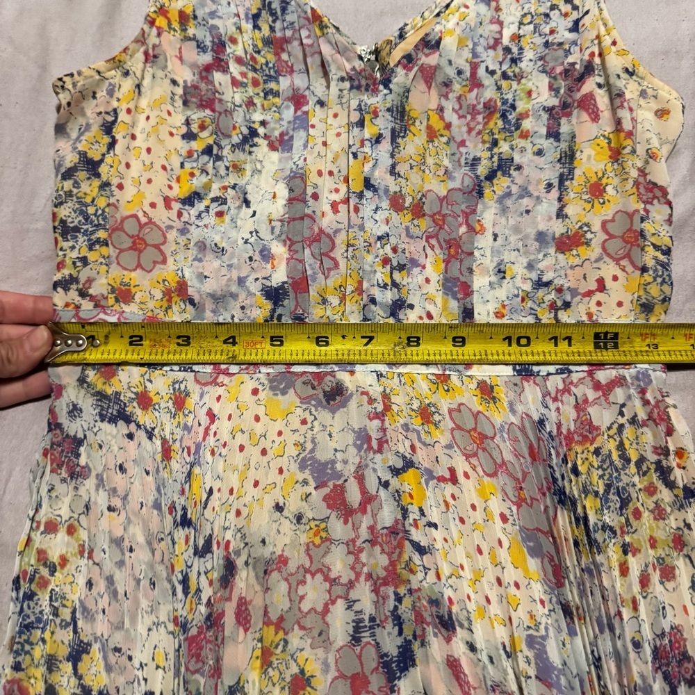 Plenty by Tracy Reese Floral Pleated Dress Size 0 Sleeveless Hi Low - Picture 13 of 14